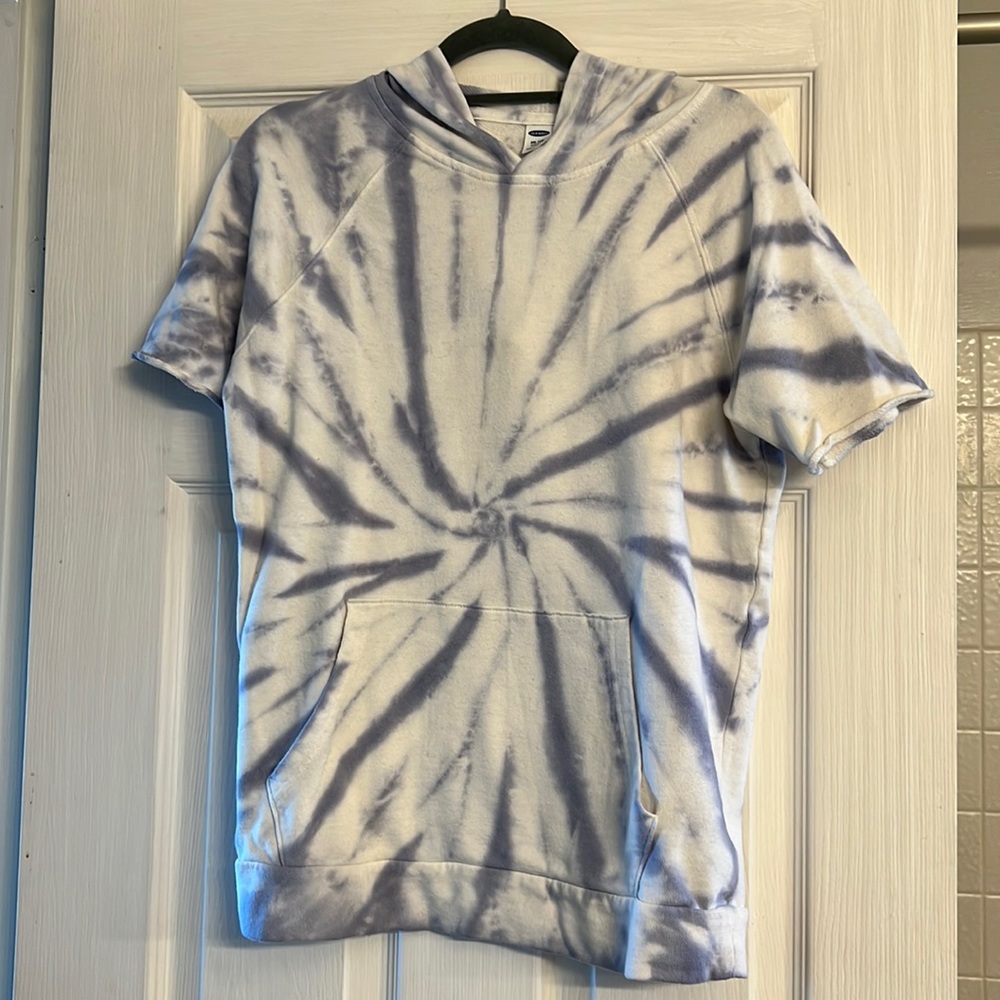 Short sleeved tie dye hoodie